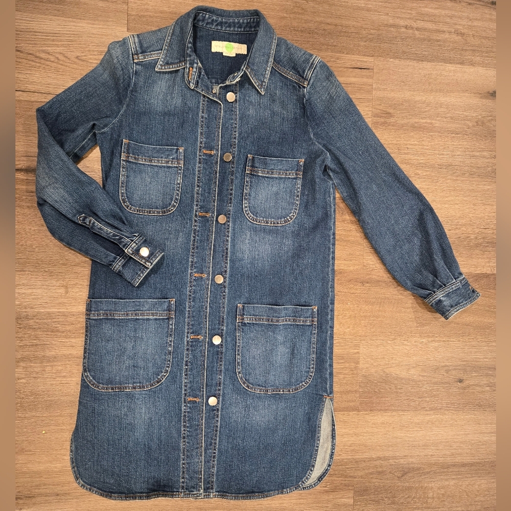 Stella McCartney denim top long sleeve button down shirt womens.